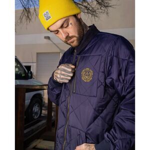 Dixxon Flannel Salty Diamond Stitch Quilted Jacket Navy Blue - Men's Size XL